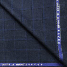 Raymond Men's Wool Checks Super 70's 1.30 Meter Unstitched Suiting Fabric (Dark Royal Blue)