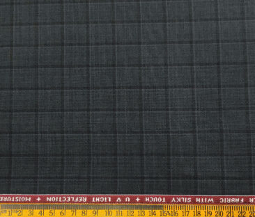 Raymond Men's Wool Checks  Unstitched Suiting Fabric (Dark Sea Green)