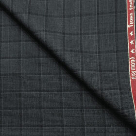 Raymond Men's Wool Checks  Unstitched Suiting Fabric (Dark Sea Green)