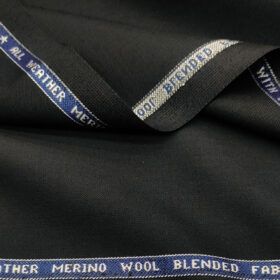 Raymond Men's Wool Solids 1.25 Meter Unstitched Suiting Fabric (Black)