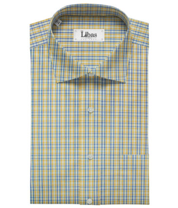 Arvind Men's Cotton Checks Unstitched Shirting Fabric (White)