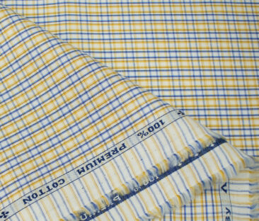 Arvind Men's Cotton Checks Unstitched Shirting Fabric (White)