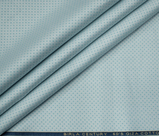 Birla Century Men's Giza Cotton Structured Unstitched Shirting Fabric (Arctic Blue)
