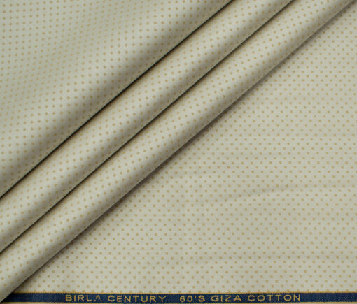 Birla Century Men's Giza Cotton Structured Unstitched Shirting Fabric (ButterMilk Beige)