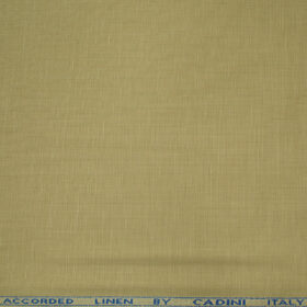 Cadini Men's Cotton Linen Solids 2.25 Meter Unstitched Shirting Fabric (Beige)