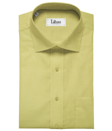 Cadini Men's Cotton Linen Solids 2.25 Meter Unstitched Shirting Fabric (Daffodil Yellow)