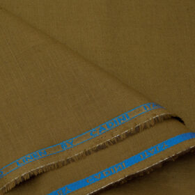 Cadini Men's Cotton Linen Solids 2.25 Meter Unstitched Shirting Fabric (Dark Peanut Brown )