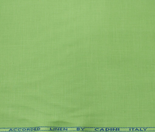 Cadini Men's Cotton Linen Solids 2.25 Meter Unstitched Shirting Fabric (Lime Green)