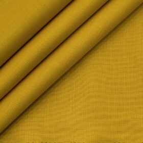 Cadini Men's Cotton Linen Solids 2.25 Meter Unstitched Shirting Fabric (Medallion Yellow)