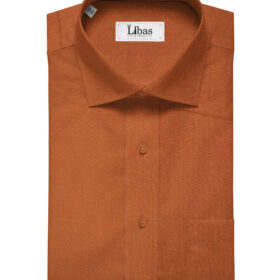 Cadini Men's Cotton Linen Solids 2.25 Meter Unstitched Shirting Fabric (Orange)