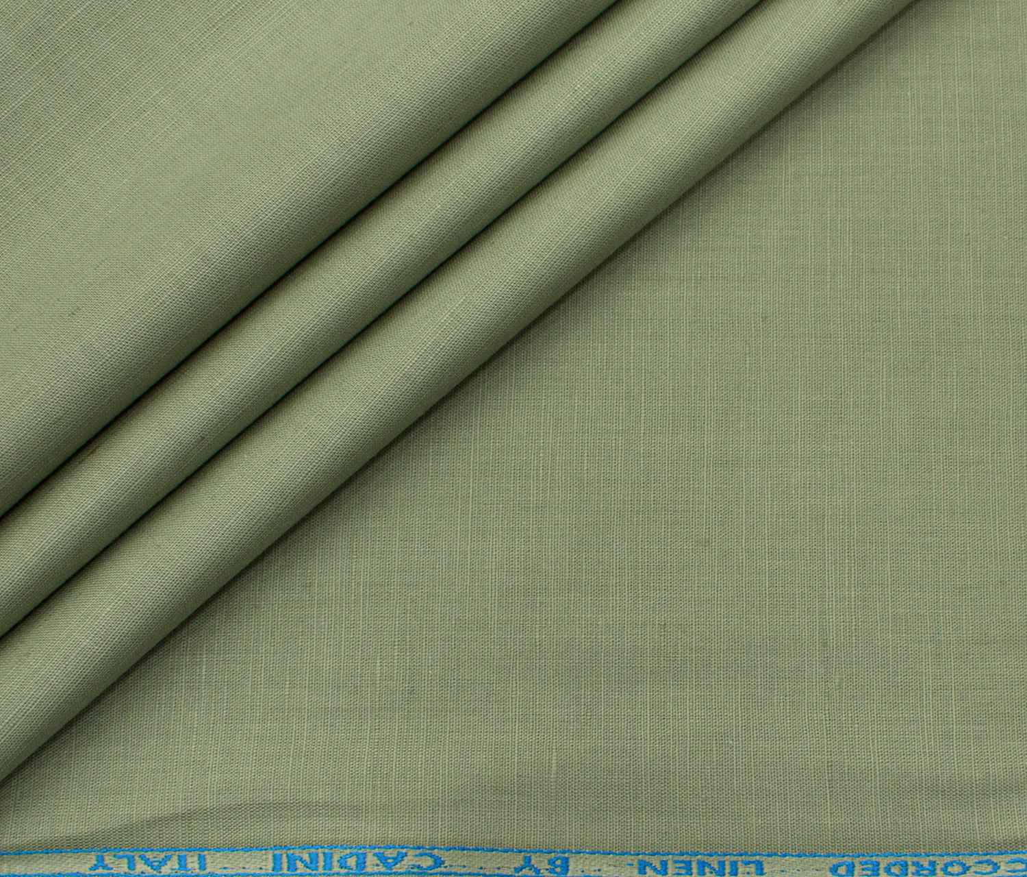 Cadini Men's Cotton Linen Solids 2.25 Meter Unstitched Shirting Fabric (Pista Green)
