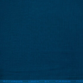 Cadini Men's Cotton Linen Solids 2.25 Meter Unstitched Shirting Fabric (Royal Blue)