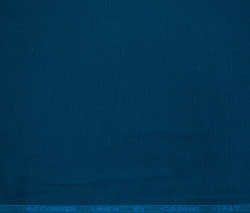 Cadini Men's Cotton Linen Solids 2.25 Meter Unstitched Shirting Fabric (Royal Blue)