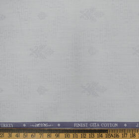 Soktas Men's Giza Cotton Self Design Unstitched Shirting Fabric (Light Grey)