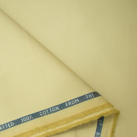 Burgoyne Men's Cotton Solids  Unstitched Trouser Fabric (Beige)
