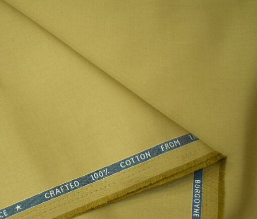 Burgoyne Men's Cotton Solids  Unstitched Trouser Fabric (Biscotti Beige)