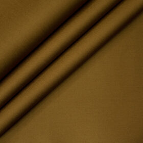 Burgoyne Men's Cotton Solids  Unstitched Trouser Fabric (Caramel Brown)