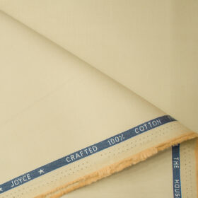 Burgoyne Men's Cotton Solids  Unstitched Trouser Fabric (Eggnog Beige)