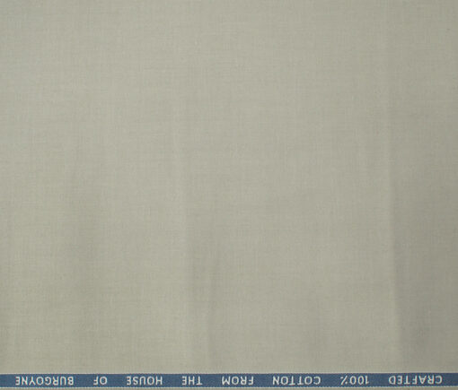 Burgoyne Men's Cotton Solids  Unstitched Trouser Fabric (Light Grey)