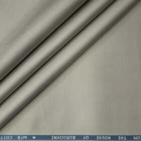 Burgoyne Men's Cotton Solids  Unstitched Trouser Fabric (Light Grey)