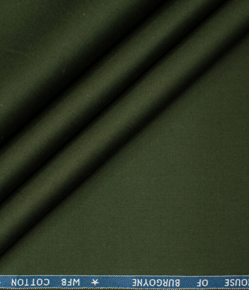 Burgoyne Men's Cotton Solids  Unstitched Trouser Fabric (Sea Weed Dark Green)