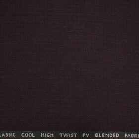 J.Hampstead Men's Polyester Viscose Structured 3.75 Meter Unstitched Suiting Fabric (Dark Wine)