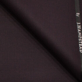 J.Hampstead Men's Polyester Viscose Structured 3.75 Meter Unstitched Suiting Fabric (Dark Wine)