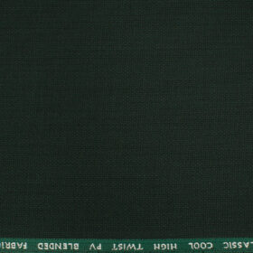 J.Hampstead Men's Polyester Viscose Structured 3.75 Meter Unstitched Suiting Fabric (Dark Pine Green)