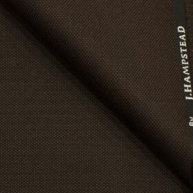 J.Hampstead Men's Polyester Viscose Structured 3.75 Meter Unstitched Suiting Fabric (Dark Mocha Brown)