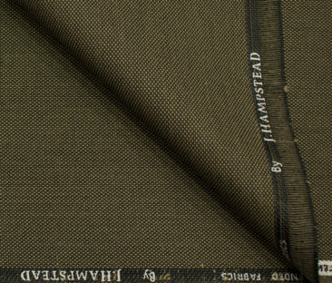 J.Hampstead Men's Polyester Viscose Structured 3.75 Meter Unstitched Suiting Fabric (Light Brown)