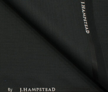 J.Hampstead Men's Polyester Viscose Structured 3.75 Meter Unstitched Suiting Fabric (Blackish Grey)