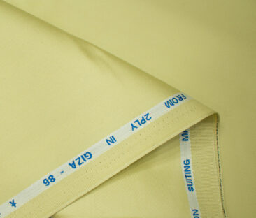 J.Hampstead Men's Cotton Solids  Unstitched Trouser Fabric (Lemon Yellow)