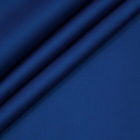 J.Hampstead Men's Cotton Solids  Unstitched Trouser Fabric (Royal Blue)