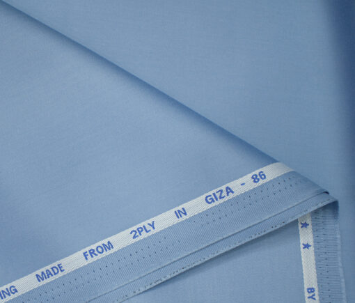 J.Hampstead Men's Cotton Solids  Unstitched Trouser Fabric (Sky Blue)