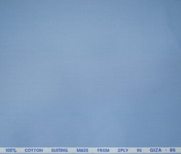 J.Hampstead Men's Cotton Solids  Unstitched Trouser Fabric (Sky Blue)