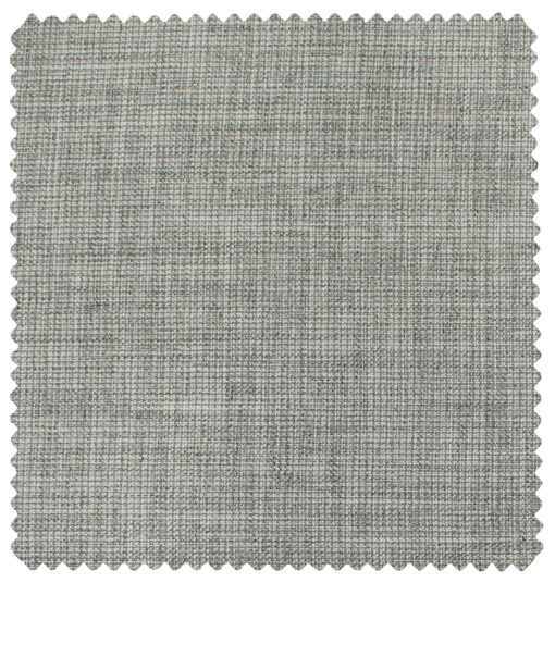 J.Hampstead Men's Polyester ViscoseStructured 3.75 Meter Unstitched Suiting Fabric (Light Grey)