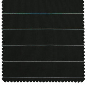 J.Hampstead Men's Terry Rayon (71 + 29) Striped 3.75 Meter Unstitched Suiting Fabric (Black)