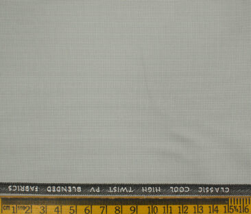 J.Hampstead Men's Polyester Viscose Structured 3.75 Meter Unstitched Suiting Fabric (Light Grey)