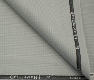 J.Hampstead Men's Polyester Viscose Structured 3.75 Meter Unstitched Suiting Fabric (Light Grey)