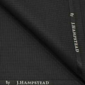 J.Hampstead Men's Polyester Viscose Checks 3.75 Meter Unstitched Suiting Fabric (Dark Grey )