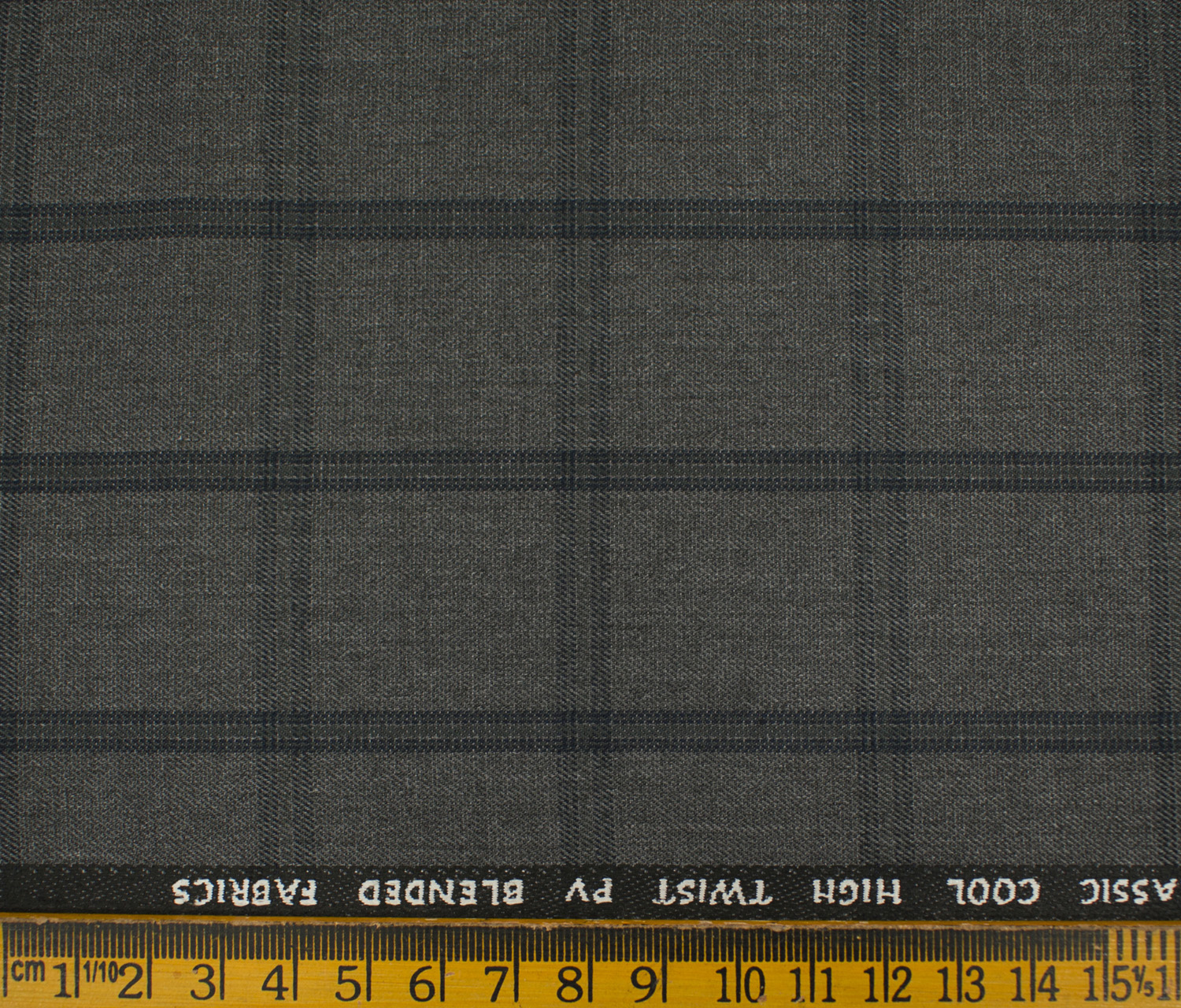J.Hampstead Men's Polyester Viscose Checks 3.75 Meter Unstitched Suiting Fabric (Grey)