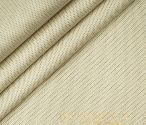 J.Hampstead Men's Cotton Structured  Unstitched Trouser Fabric (Beige)