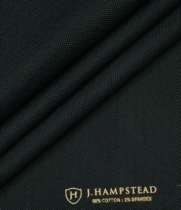 J.Hampstead Men's Cotton Structured  Unstitched Trouser Fabric (Black)