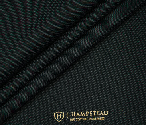 J.Hampstead Men's Cotton Structured  Unstitched Trouser Fabric (Black)