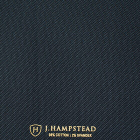 J.Hampstead Men's Cotton Structured  Unstitched Trouser Fabric (Dark Blue)