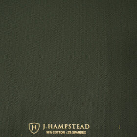 J.Hampstead Men's Cotton Structured  Unstitched Trouser Fabric (Green)