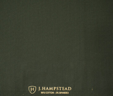 J.Hampstead Men's Cotton Structured  Unstitched Trouser Fabric (Green)