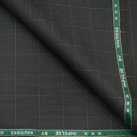 Raymond Men's Polyester Viscose Checks  Unstitched Suiting Fabric (Dark Grey)
