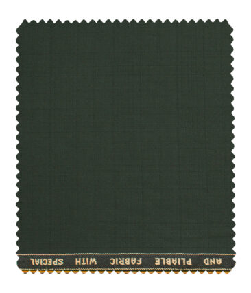 Raymond Men's Polyester Viscose Checks  Unstitched Suiting Fabric (Dark Pine Green)