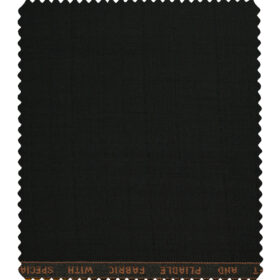 Raymond Men's Polyester Viscose Checks  Unstitched Suiting Fabric (Black)